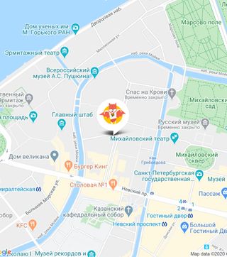 Карта с местоположением компании.